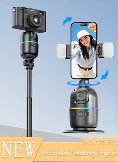 DUNISO Auto Face Tracking Tripod, 360°Rotation Auto Tracking Phone Holder Body Track Camera Mount with Remote, No App Needed, Gesture Control, Moving Tripod for Vlog Live Streaming Video Recording  - Image 1