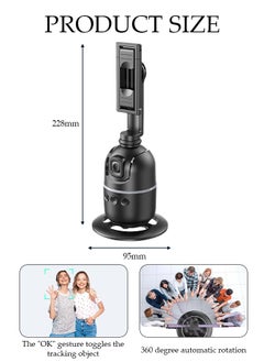 DUNISO Auto Face Tracking Tripod, 360°Rotation Auto Tracking Phone Holder Body Track Camera Mount with Remote, No App Needed, Gesture Control, Moving Tripod for Vlog Live Streaming Video Recording  - Image 4
