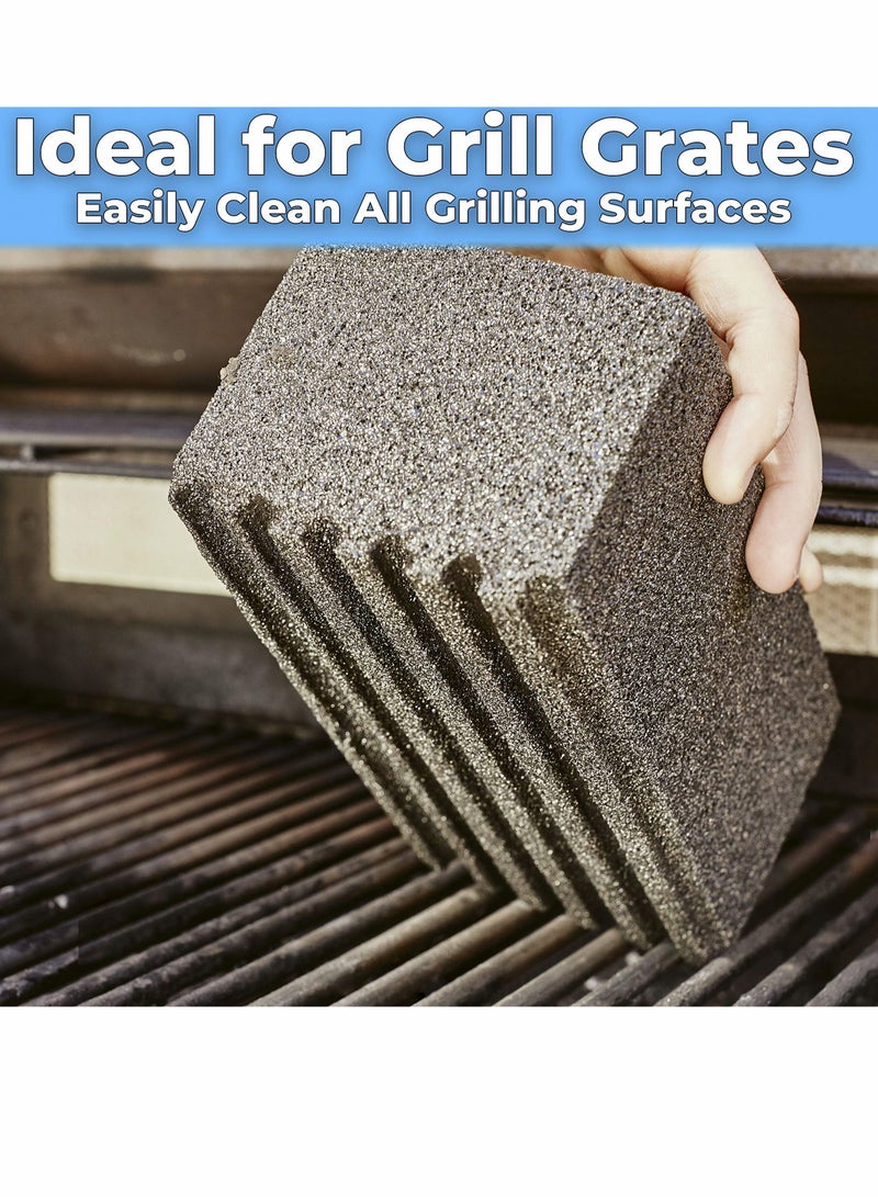 Excefore Griddle Grill Cleaning Brick Block Pumice Cleaner Stone Tool Cleaning Flat Top Grills or Griddles Grills Grate Removes Stubborn Grime  8 x 4 in 2 Pack  - Image 3