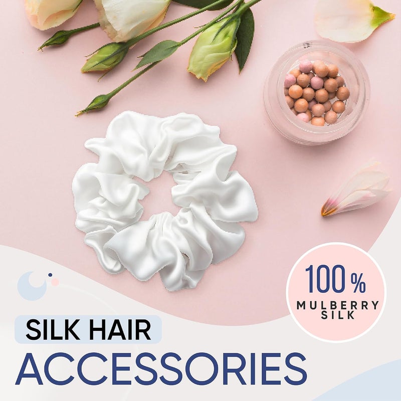 BLISSY Silk Scrunchie (White Regular) - Image 3