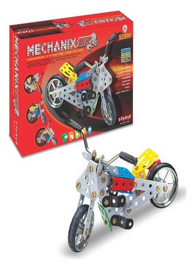 Mechanix Motor Bikes Series, 155 Pieces in The Game, Can Make 14 Different Motor Bikes Models, Made in India Game, for 8+ Years of Kids - Image 1