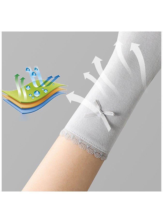Generic Sun Gloves Medium Length Sunblock Gloves Women Driving Cycling Touch Screen UV Protection Gloves  - Image 4