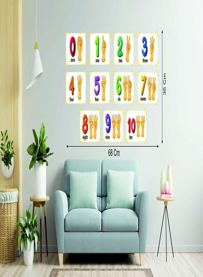 Decals Creation ملصقات أرقام إبداعية - للأطفال - حضانة - روضة أطفال - ملصق حائط تعليمي (متعدد الألوان، الحجم - 35 سم × 68 سم) (Desg_02) - Image 4