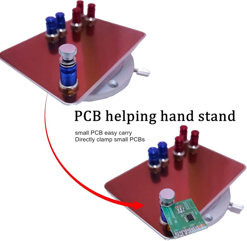أيدي مساعدة مغناطيسية عالمية، حامل دائرة PCB مكون من 6 قطع مع منصة من الفولاذ المقاوم للصدأ، محطة لحام دوارة 360 درجة بقاعدة من سبائك الألومنيوم لإصلاح الإلكترونيات - Image 3
