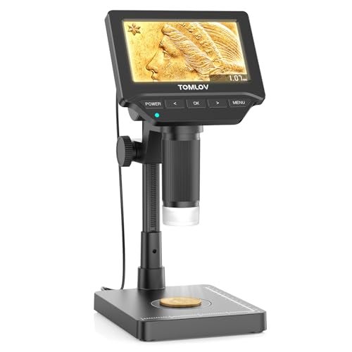 TOMLOV DM4W Microscope with Weighing Scale: 4.3" Digital Coin Microscope with Screen, Error Coin Magnifier with Lights, Weight Scale for Collectors, Jeweler, Students, Compatible with Windows/Mac - Image 1