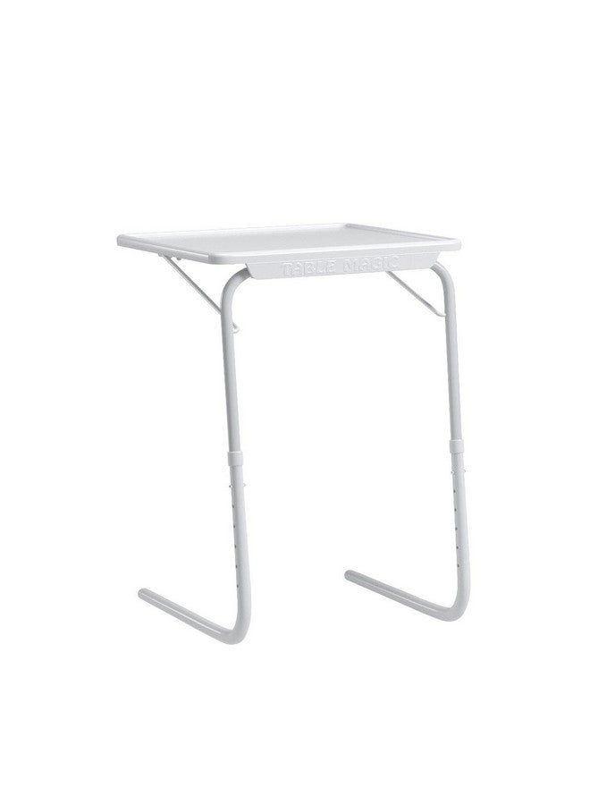 TABLE MAGIC Alloy Steel - Laptop Table Mat Finish, Lapdesk, Multipurpose Table, Utility Table, Height Adjustable Table, Work At Home Table, Study Table (Regular White, Large), 40 Cm, 53 CM - Image 4