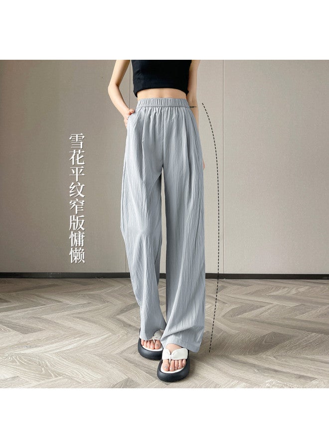 Hstyle Lazy Fit Narrow Yamamoto Pants Women 2025 Summer Minimalist Versatile Slimming Wide-leg Trousers Hip-covering Lightweight Casual Pants - Image 4