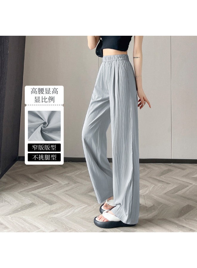 Hstyle Lazy Fit Narrow Yamamoto Pants Women 2025 Summer Minimalist Versatile Slimming Wide-leg Trousers Hip-covering Lightweight Casual Pants - Image 2