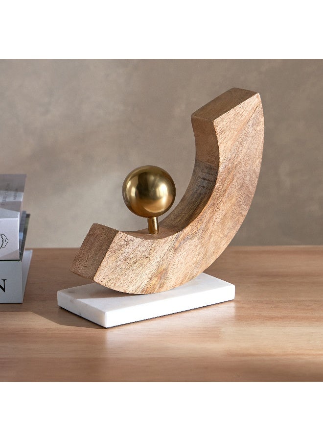 هوم بوكس ديكور خشبي مميز بقاعدة رخامية 20×8×18 سم - Image 1