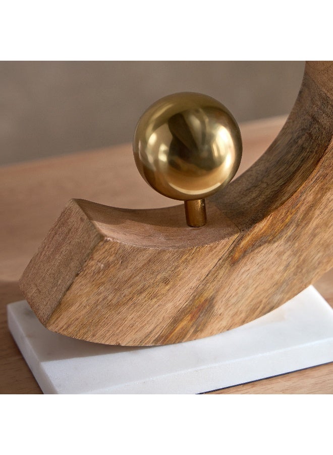 هوم بوكس ديكور خشبي مميز بقاعدة رخامية 20×8×18 سم - Image 3