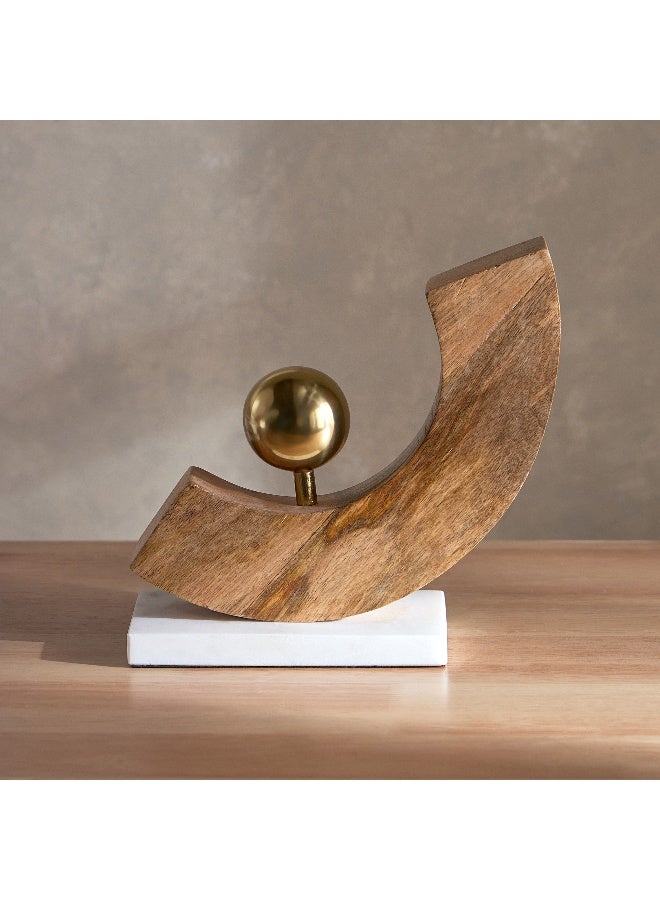 هوم بوكس ديكور خشبي مميز بقاعدة رخامية 20×8×18 سم - Image 2