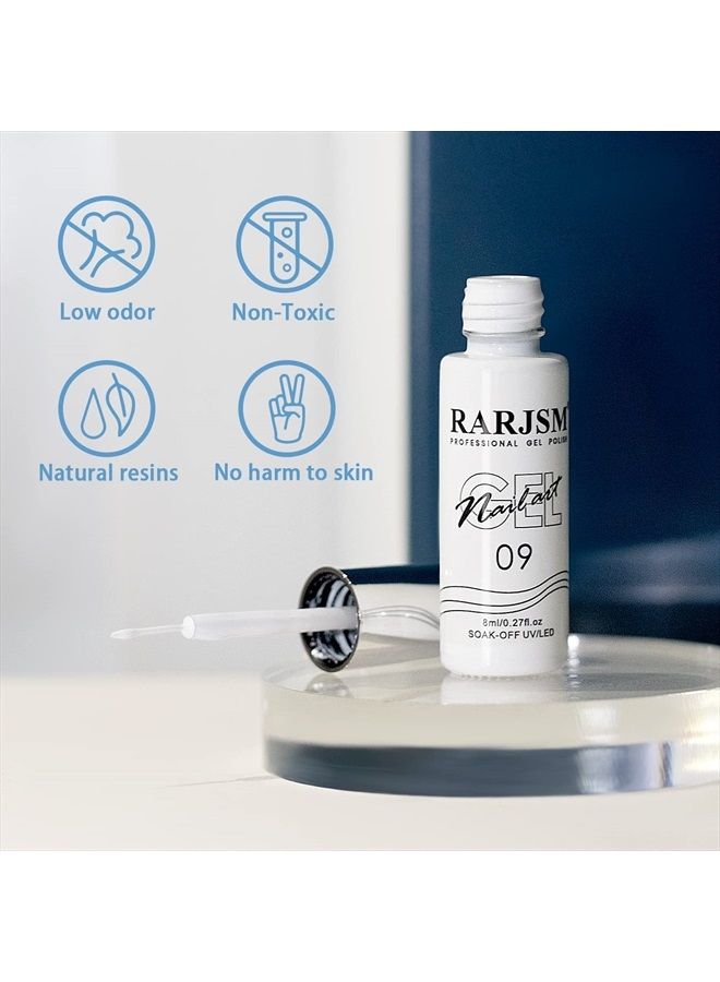 RARJSM Gel Liner Nail Art Polish White Painted Gel Nail Design Polish 1 Bottle Soak off Curing Requires 8ml Build in Thin Nail Brush for Classical Home Salon Diy Nail Design French Manicure Painting - Image 2