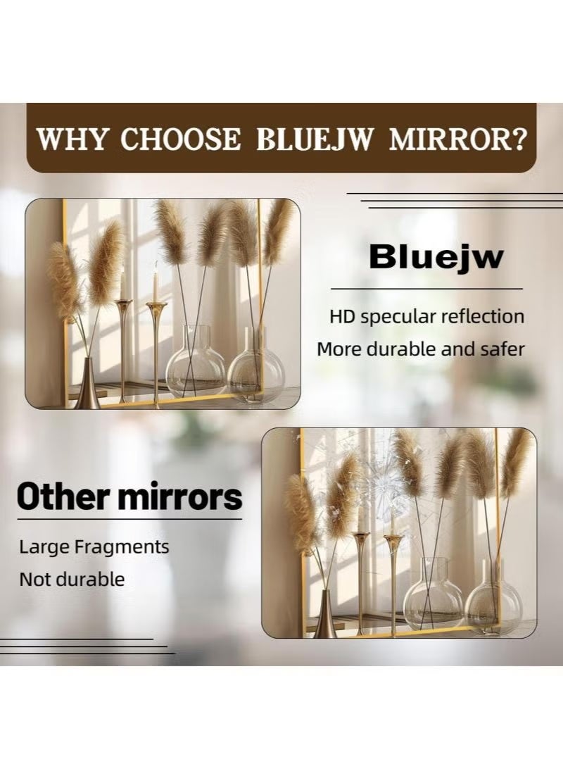 Bluejw 180*80cm Upgraded Version Full Length Mirror Arched Aluminum Alloy Large Standing Dressing Mirror Can Hanging Leaning Against Wall Or Inclined Floor Standing Mirror Mounted Mirror With Stand For Bedroom Locker Room Living Room Gold - Image 5