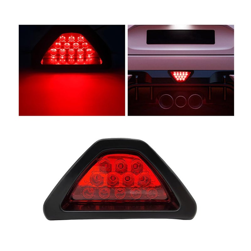 Sylvil F1 Brake Lights Waterproof Triangle Automotive Warning Light Flash Lamps LED Rear Tail Fog Lights Third Brake Light for Most Cars Trucks Universal Car Accessories Red