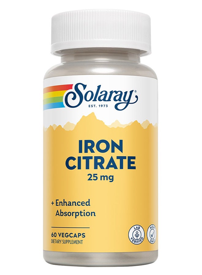 SOLARAY Iron Citrate 25 mg Veg Capsules 60's - Image 1
