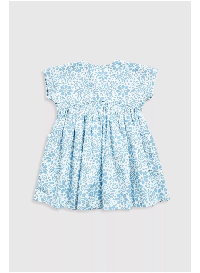 mothercare Blue Woven Cotton Dress  - Image 1