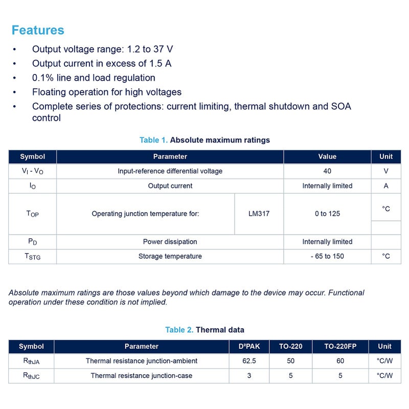 ALLECIN LM317T LM317 Voltage Regulator Adjustable IC 1.5A 1.2V to 37V TO-220(Pack of 30pcs) - Image 3