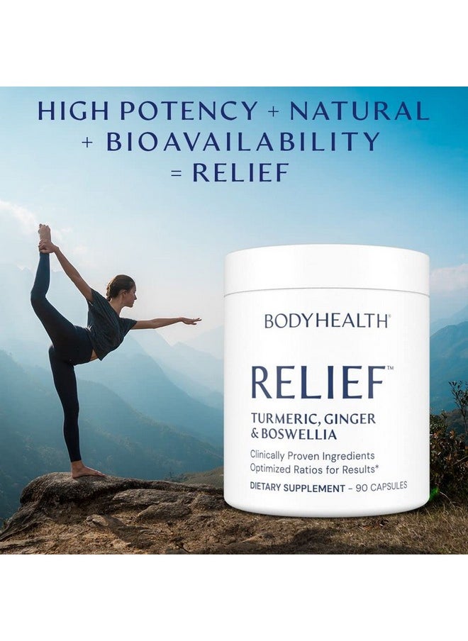 BODYHEALTH - Inflam Relief Joint Supplement Relief For Back Knees Hands With Turmeric Boswellia Ginger All Natural Nongmo Gluten Free (90 Capsules) - Image 1