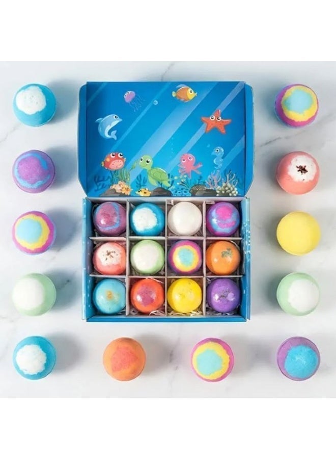 Mermaid-themed bath bombs for kids with surprise jewelry inside, natural and safe for sensitive skin, a pack of 12. - Image 4