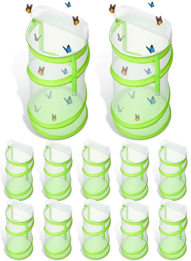 Sherr 12 Pcs Butterfly Habitat Cage Clear Mesh Mini Butterfly Net Habitat Container, Terrarium Pop up (12 x 14 Inch) - Image 1