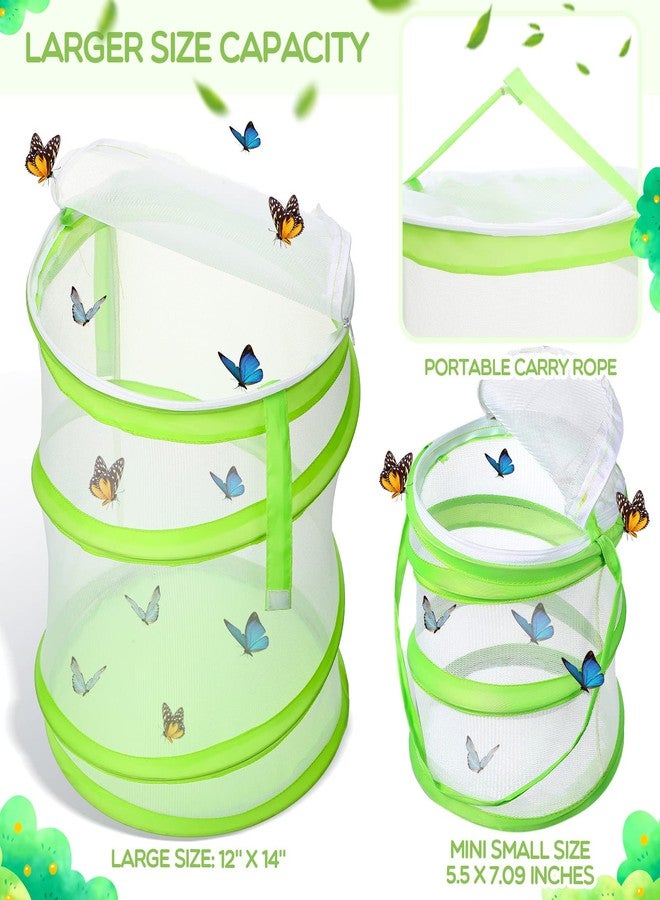 Sherr 12 Pcs Butterfly Habitat Cage Clear Mesh Mini Butterfly Net Habitat Container, Terrarium Pop up (12 x 14 Inch) - Image 4