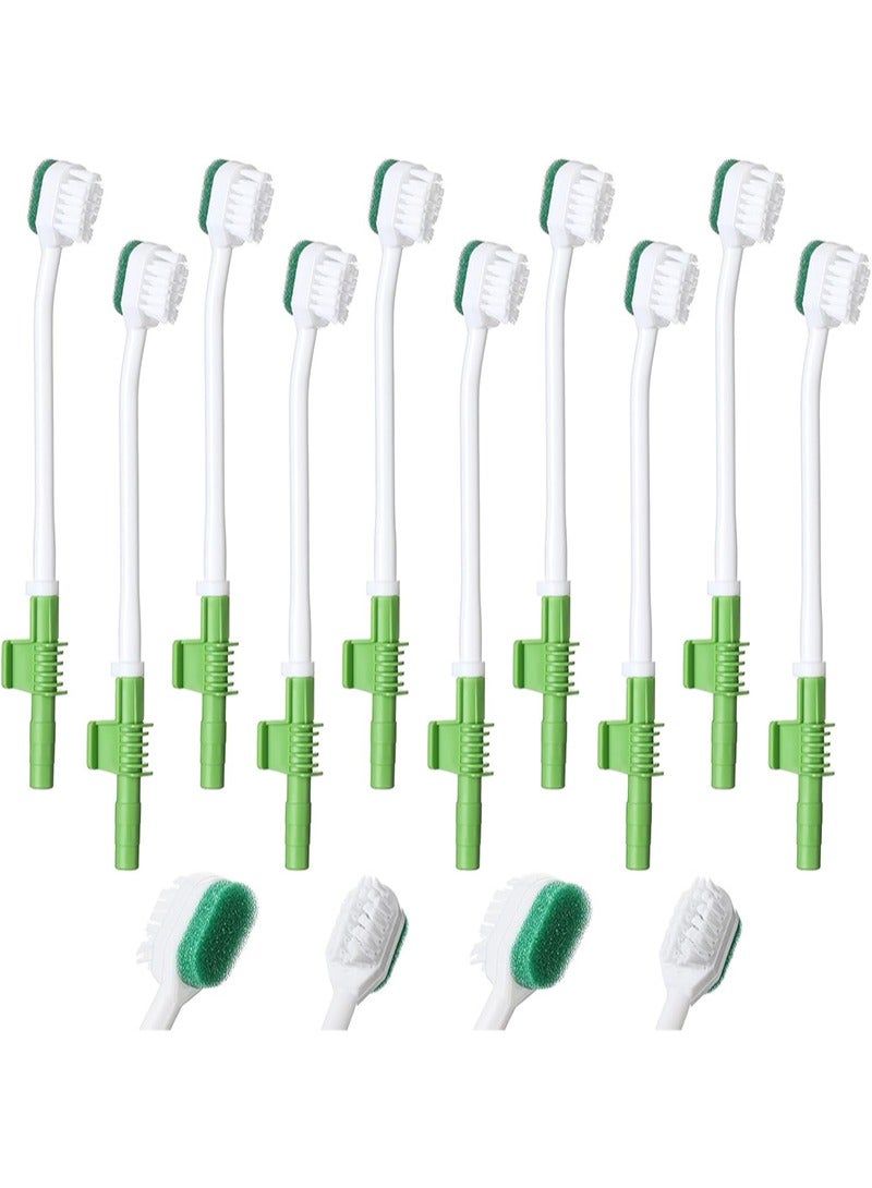 MUNKCARE 10 Pieces Suction Swabs, Suction Toothbrush Care, Disposable Toothbrush for Suction Machine, Individually Wrapped Sponge for Elderly and Oral Care (Green)  - Image 1