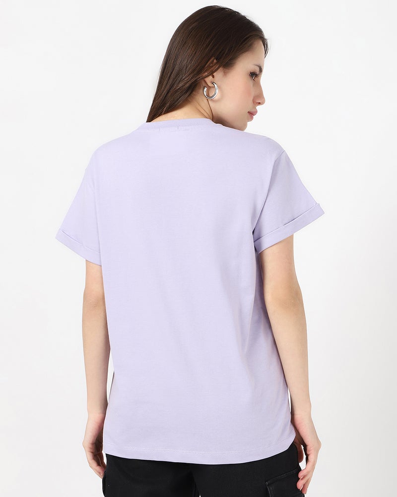 bewakoof Women's Purple Boyfriend T-shirt - Image 3