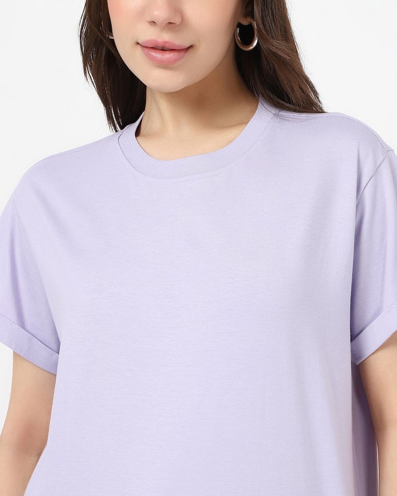 bewakoof Women's Purple Boyfriend T-shirt - Image 5