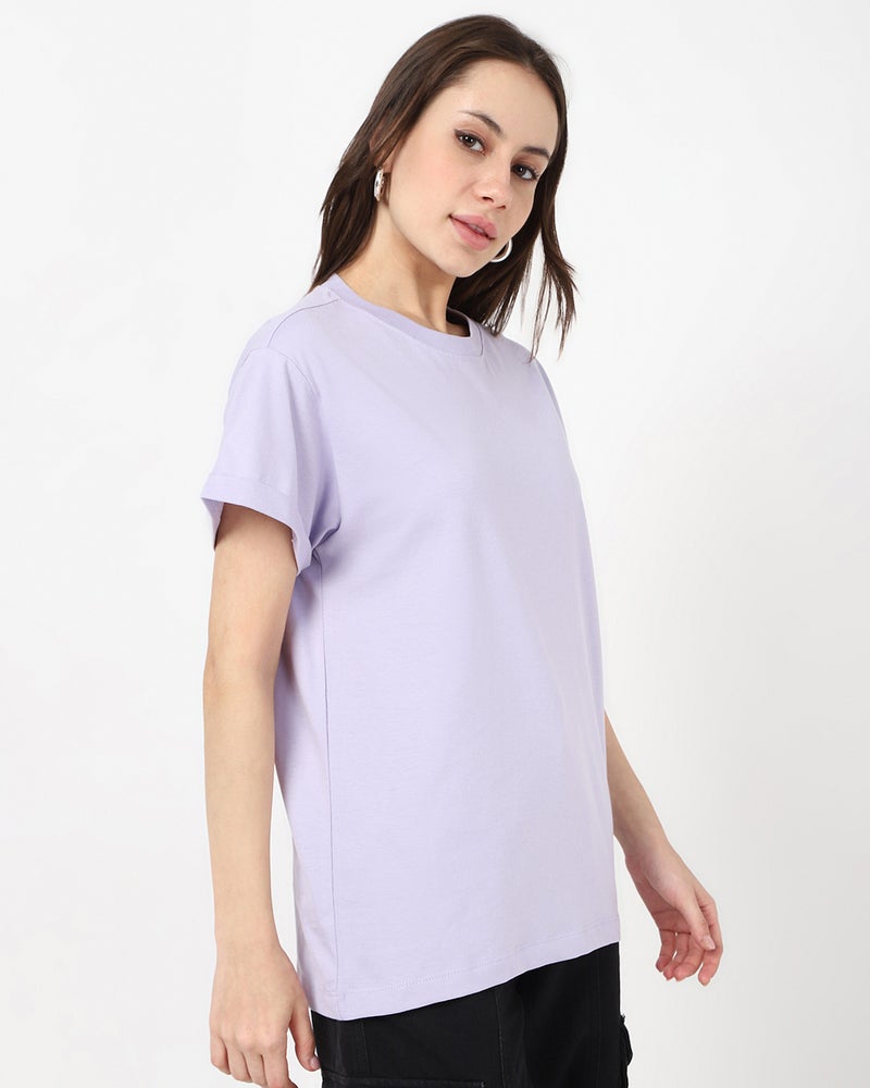 bewakoof Women's Purple Boyfriend T-shirt - Image 2
