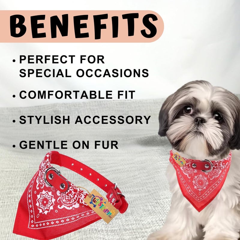 Western Era Stylish Dog Collar Scarf – Adjustable, Comfortable Pet Accessory for Puppy, Kitten, Trendy Bandana, Soft Fabric, Perfect, Special Occasions, Washable, Small Breed (Red) - Image 5