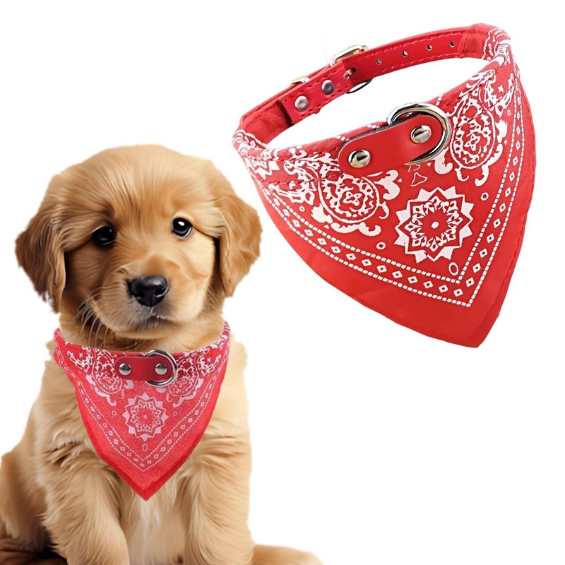 Western Era Stylish Dog Collar Scarf – Adjustable, Comfortable Pet Accessory for Puppy, Kitten, Trendy Bandana, Soft Fabric, Perfect, Special Occasions, Washable, Small Breed (Red) - Image 1