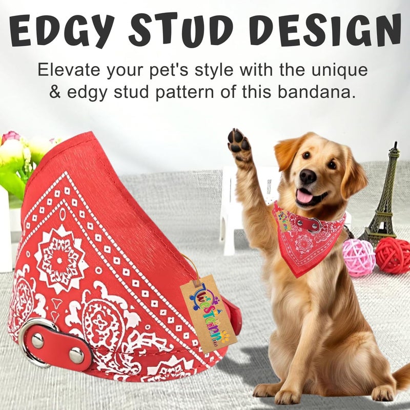 Western Era Stylish Dog Collar Scarf – Adjustable, Comfortable Pet Accessory for Puppy, Kitten, Trendy Bandana, Soft Fabric, Perfect, Special Occasions, Washable, Small Breed (Red) - Image 3