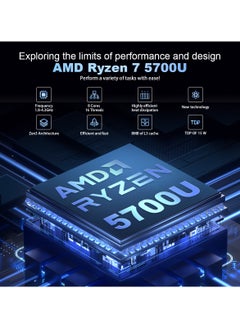 ACEMAGIC Laptop AMD Ryzen7 5700U 16.1-inch FHD 16GB SO-DIMM DDR4 512GB M.2 2280 PCIe3.0 SSD with Windows 11/WIFI6/BT5.2/Type-C/USB3.2/HDMI/backlit keyboard/16:9/AD Metal house  - Image 2