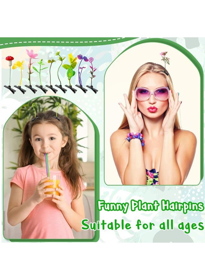 Haawooky 100 Pieces Bean Sprout Hair Clips,Mixed Style Plant Hairpins,Funny Plant Hairpins Hair Accessories for Women,Girls,Kids,Home Party,School - Image 4