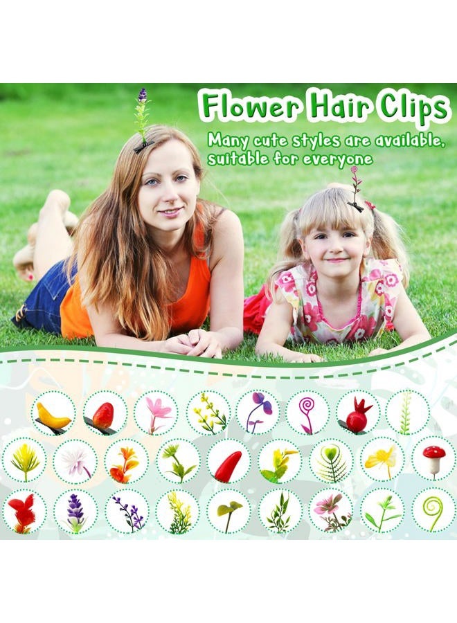 Haawooky 100 Pieces Bean Sprout Hair Clips,Mixed Style Plant Hairpins,Funny Plant Hairpins Hair Accessories for Women,Girls,Kids,Home Party,School - Image 5