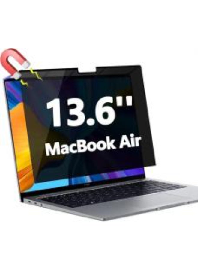 Bukela Magnetic Privacy Screen Protector Compatible with MacBook Air 13.6 inch (2022-2025, M2, M3, M4), 360° Anti Peeping Removable Anti Blue Light Anti Glare Laptop Privacy Screen Shield - Image 1
