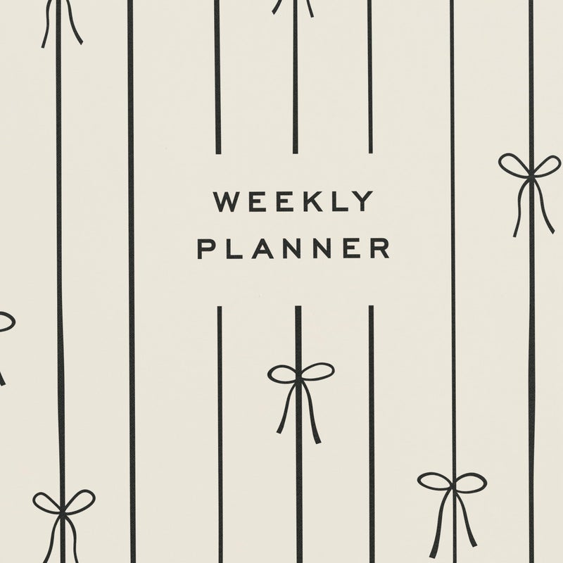 Minted Black Lines of Bows 2026 Weekly & Monthly Undated Planner, 5.5" x 8.5" Minimalist Spiral Bound Planner Notebook, 132 Pages, Modern Undated Calendar Organizer - Image 4