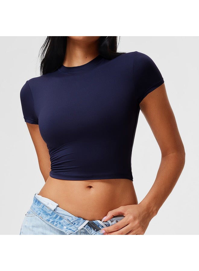 Star-style American Hot Girl T-shirt For Women, Short-sleeved, Slimming, Elastic, Quick-drying, Slim-fit, Fitness, Spring And Summer Yoga Sports Top
