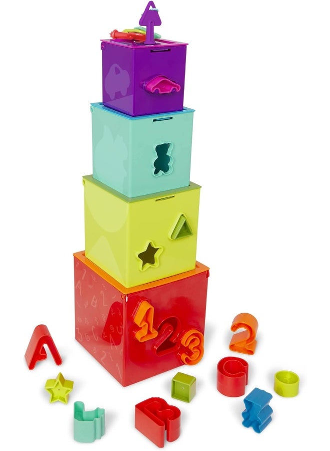 BATTAT Sorting And Stacking Boxes, Activity Box Play Set, Lock And Learn Activity Cubes, Pre School Toys, Best Gift For Babies And Toddlers  - Image 1