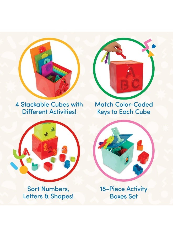 BATTAT Sorting And Stacking Boxes, Activity Box Play Set, Lock And Learn Activity Cubes, Pre School Toys, Best Gift For Babies And Toddlers  - Image 3