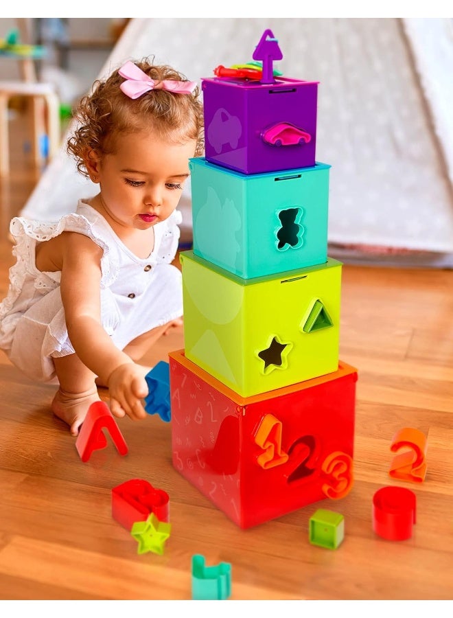 BATTAT Sorting And Stacking Boxes, Activity Box Play Set, Lock And Learn Activity Cubes, Pre School Toys, Best Gift For Babies And Toddlers  - Image 2