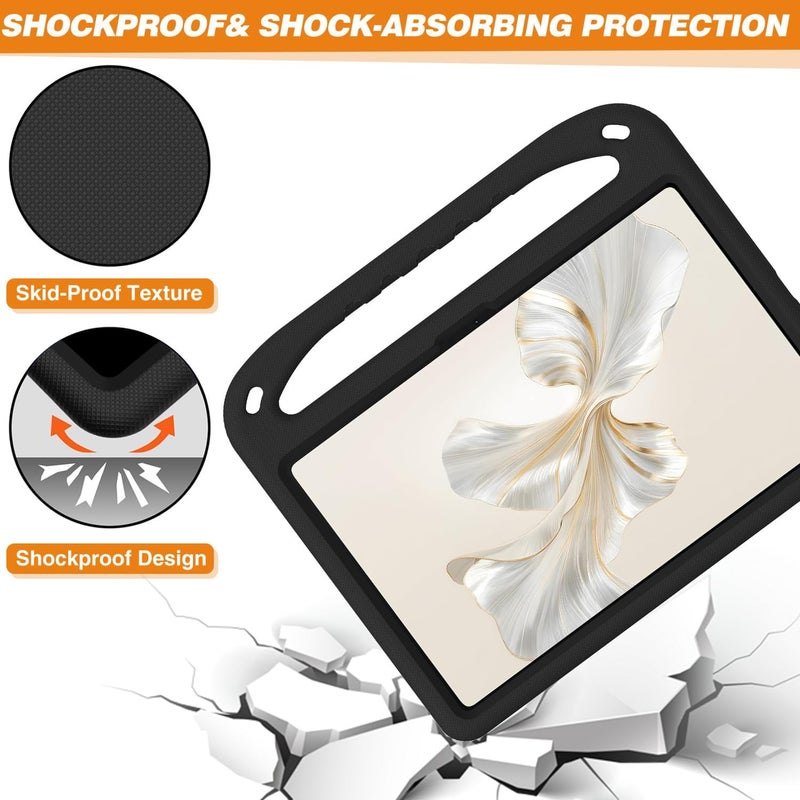 Beauenty For Honor Pad 9 12.1" Case, Eva Kids Shockproof Handle Stand Tablet Cover Black - Image 3