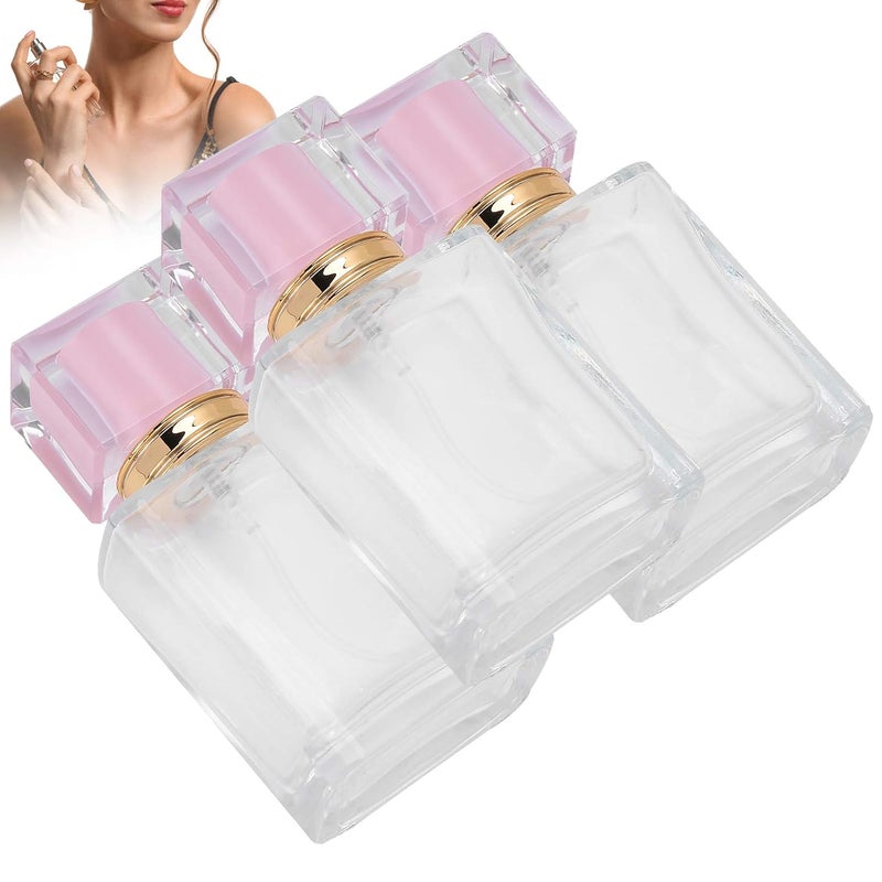 klarako Perfume Bottle, Refillable Glass Spray Bottle Clear Liquid Atomizer Container Holder Empty Perfume Spray Bottle Mini Portable Travel Atomizer 3 X 50ml (Pink) Pink - Image 4