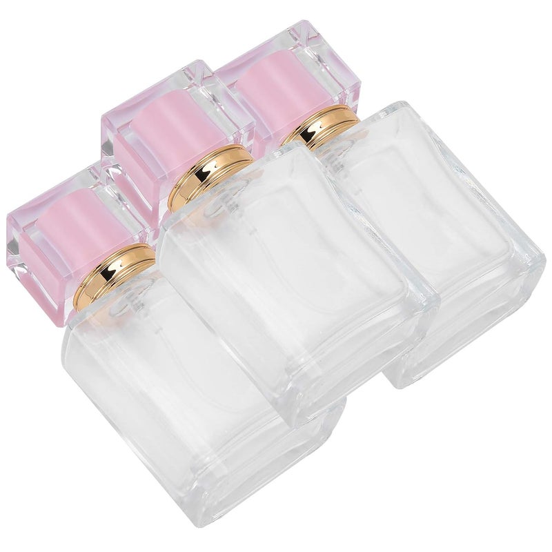 klarako Perfume Bottle, Refillable Glass Spray Bottle Clear Liquid Atomizer Container Holder Empty Perfume Spray Bottle Mini Portable Travel Atomizer 3 X 50ml (Pink) Pink - Image 5