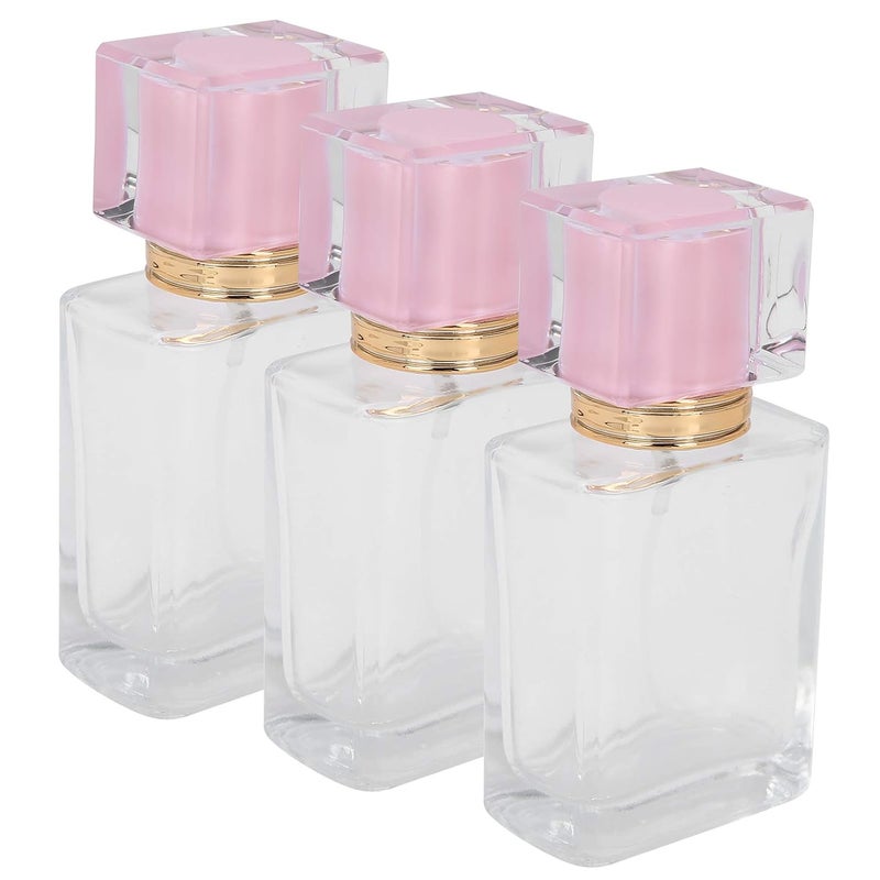 klarako Perfume Bottle, Refillable Glass Spray Bottle Clear Liquid Atomizer Container Holder Empty Perfume Spray Bottle Mini Portable Travel Atomizer 3 X 50ml (Pink) Pink - Image 1