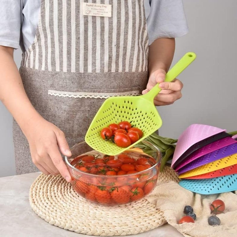 Sugalsu Colander with Mixing Bowl Set New Food Strainers and Colanders Set for Kitchen Pasta Rice Strainer Fruit and Veggie Washer Salad Spinner Kitchen Essentials Strainer Set of 2 Green - Image 3