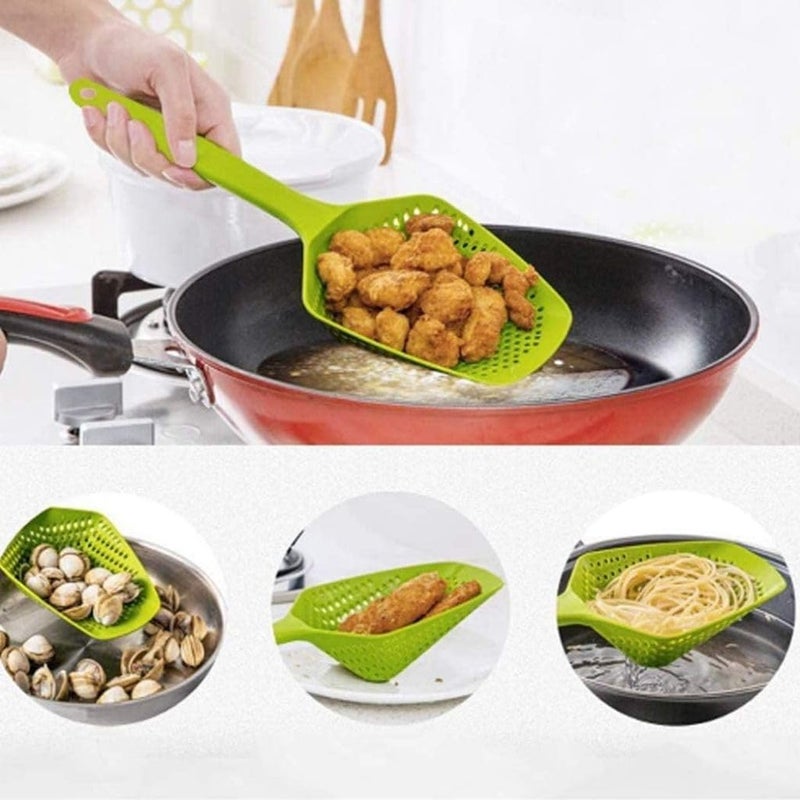 Sugalsu Colander with Mixing Bowl Set New Food Strainers and Colanders Set for Kitchen Pasta Rice Strainer Fruit and Veggie Washer Salad Spinner Kitchen Essentials Strainer Set of 2 Green - Image 4