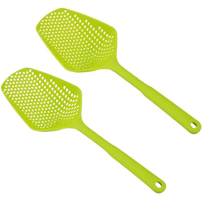 Sugalsu Colander with Mixing Bowl Set New Food Strainers and Colanders Set for Kitchen Pasta Rice Strainer Fruit and Veggie Washer Salad Spinner Kitchen Essentials Strainer Set of 2 Green - Image 1