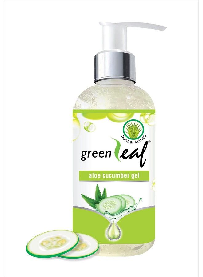 GREENLEAF Aloe Cucumber Gel For Men & Women For Moisturizing And Glowing Skin Enrich With Natural Extract Of Cucumber ; Colour Free - Image 2