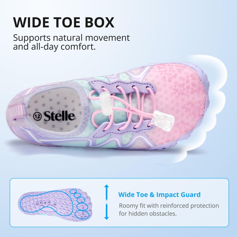 Stelle Water Shoes for Kids Girls Boys Swim Beach Hiking Barefoots Shoes for Toddler/Little/Big Kidsï¼ˆMermaid Ombreï¼Œ13MLï¼‰ - Image 4